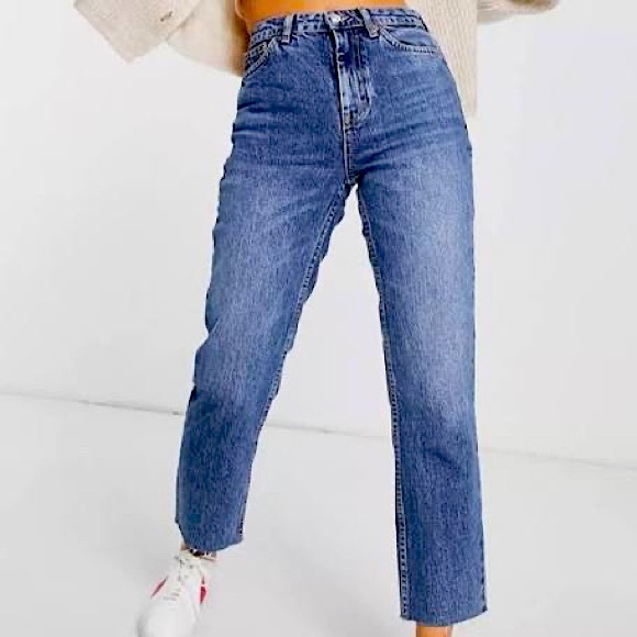 Top Shop High Waist Straight Leg Jeans - Picture 1 of 5
